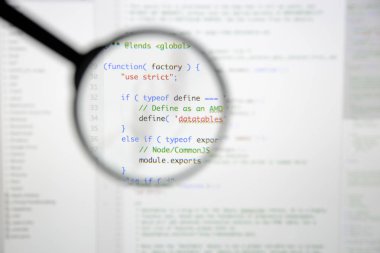Gerçek Java komut dosyası kodu ekran geliştirmek. Programlama iş akışı abs