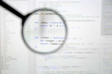 Gerçek Java komut dosyası kodu ekran geliştirmek. Programlama iş akışı abs