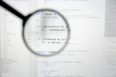 Gerçek Java komut dosyası kodu ekran geliştirmek. Programlama iş akışı abs