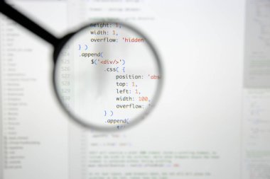 Gerçek Java komut dosyası kodu ekran geliştirmek. Programlama iş akışı abs