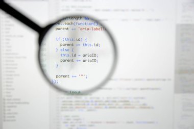 Gerçek Java komut dosyası kodu ekran geliştirmek. Programlama iş akışı abs