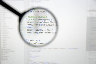 Gerçek Java komut dosyası kodu ekran geliştirmek. Programlama iş akışı abs