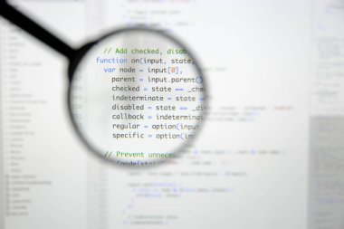 Gerçek Java komut dosyası kodu ekran geliştirmek. Programlama iş akışı abs