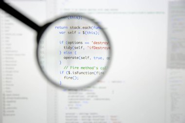 Gerçek Java komut dosyası kodu ekran geliştirmek. Programlama iş akışı abs