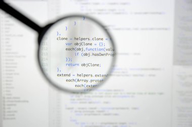 Gerçek Java komut dosyası kodu ekran geliştirmek. Programlama iş akışı abs