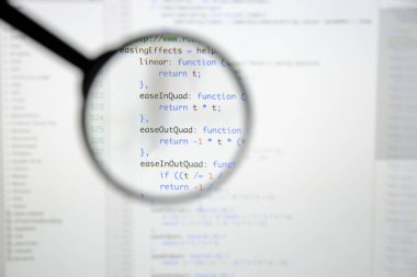 Gerçek Java komut dosyası kodu ekran geliştirmek. Programlama iş akışı abs
