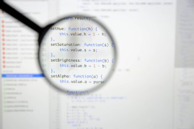 Gerçek Java komut dosyası kodu ekran geliştirmek. Programlama iş akışı abs