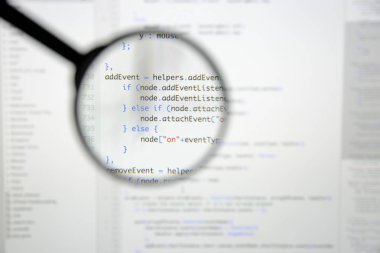 Gerçek Java komut dosyası kodu ekran geliştirmek. Programlama iş akışı abs