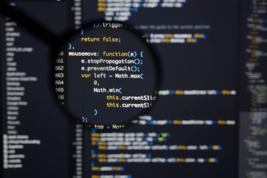 Gerçek Java komut dosyası kodu ekran geliştirmek. Programlama iş akışı abs