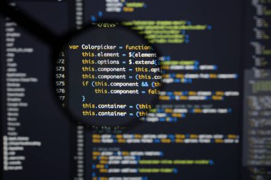 Gerçek Java komut dosyası kodu ekran geliştirmek. Programlama iş akışı abs