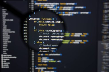 Gerçek Java komut dosyası kodu ekran geliştirmek. Programlama iş akışı abs