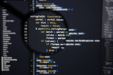Gerçek Java komut dosyası kodu ekran geliştirmek. Programlama iş akışı abs