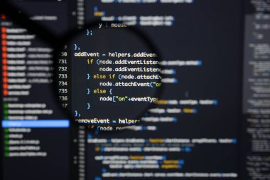 Gerçek Java komut dosyası kodu ekran geliştirmek. Programlama iş akışı abs