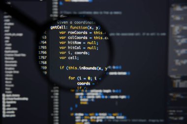 Gerçek Java komut dosyası kodu ekran geliştirmek. Programlama iş akışı abs