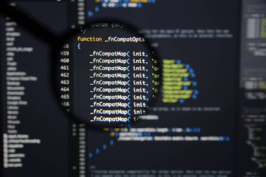 Gerçek Java komut dosyası kodu ekran geliştirmek. Programlama iş akışı abs
