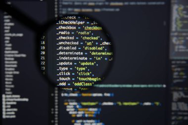 Gerçek Java komut dosyası kodu ekran geliştirmek. Programlama iş akışı abs