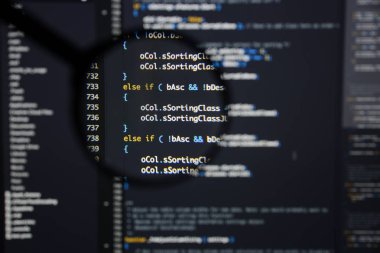 Gerçek Java komut dosyası kodu ekran geliştirmek. Programlama iş akışı abs