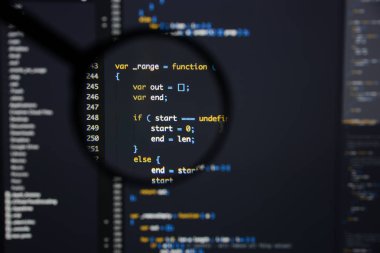 Gerçek Java komut dosyası kodu ekran geliştirmek. Programlama iş akışı abs