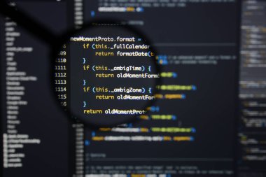 Gerçek Java komut dosyası kodu ekran geliştirmek. Programlama iş akışı abs