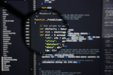Gerçek Java komut dosyası kodu ekran geliştirmek. Programlama iş akışı abs