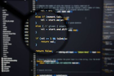Gerçek Java komut dosyası kodu ekran geliştirmek. Programlama iş akışı abs
