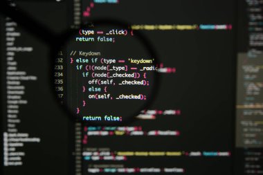 Gerçek Java komut dosyası kodu ekran geliştirmek. Programlama iş akışı abs