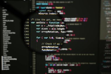 Gerçek Java komut dosyası kodu ekran geliştirmek. Programlama iş akışı abs