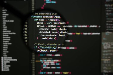 Gerçek Java komut dosyası kodu ekran geliştirmek. Programlama iş akışı abs