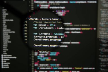 Gerçek Java komut dosyası kodu ekran geliştirmek. Programlama iş akışı abs
