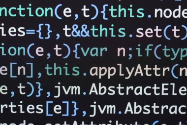 Gerçek Java komut dosyası kodu ekran geliştirmek. Programlama iş akışı abs
