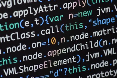 Gerçek Java komut dosyası kodu ekran geliştirmek. Programlama iş akışı abs