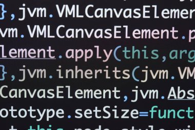 Gerçek Java komut dosyası kodu ekran geliştirmek. Programlama iş akışı abs