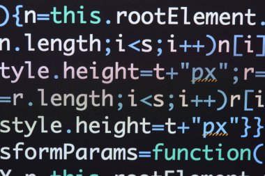Gerçek Java komut dosyası kodu ekran geliştirmek. Programlama iş akışı abs