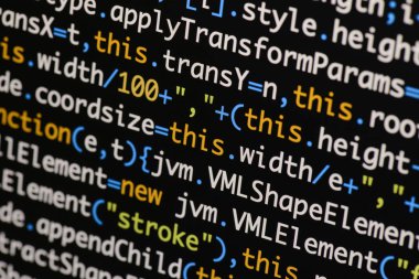 Gerçek Java komut dosyası kodu ekran geliştirmek. Programlama iş akışı abs
