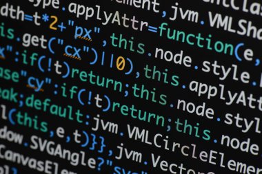 Gerçek Java komut dosyası kodu ekran geliştirmek. Programlama iş akışı abs
