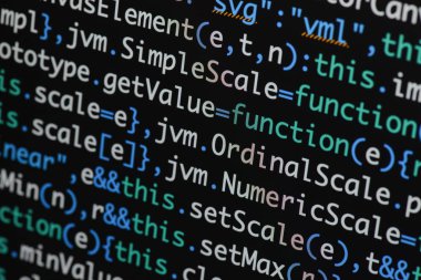 Gerçek Java komut dosyası kodu ekran geliştirmek. Programlama iş akışı abs