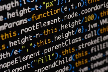 Gerçek Java komut dosyası kodu ekran geliştirmek. Programlama iş akışı abs