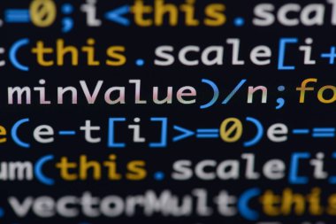 Gerçek Java komut dosyası kodu ekran geliştirmek. Programlama iş akışı abs