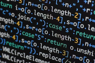 Gerçek Java komut dosyası kodu ekran geliştirmek. Programlama iş akışı abs