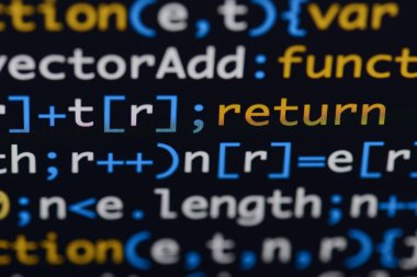 Gerçek Java komut dosyası kodu ekran geliştirmek. Programlama iş akışı abs