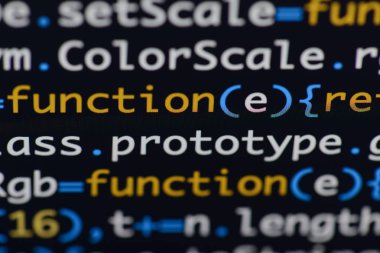 Gerçek Java komut dosyası kodu ekran geliştirmek. Programlama iş akışı abs