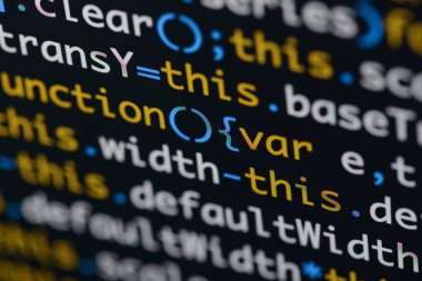 Gerçek Java komut dosyası kodu ekran geliştirmek. Programlama iş akışı abs