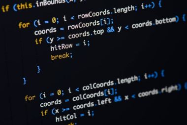 Gerçek Java komut dosyası kodu ekran geliştirmek. Programlama iş akışı abs