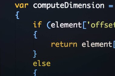 Gerçek Java komut dosyası kodu ekran geliştirmek. Programlama iş akışı abs