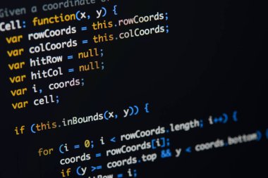 Gerçek Java komut dosyası kodu ekran geliştirmek. Programlama iş akışı abs