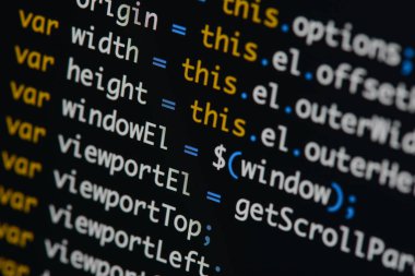 Gerçek Java komut dosyası kodu ekran geliştirmek. Programlama iş akışı abs