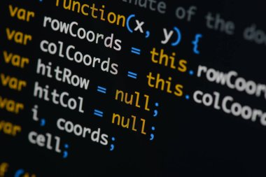Gerçek Java komut dosyası kodu ekran geliştirmek. Programlama iş akışı abs