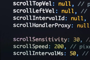 Gerçek Java komut dosyası kodu ekran geliştirmek. Programlama iş akışı abs
