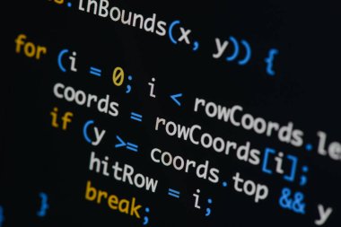 Gerçek Java komut dosyası kodu ekran geliştirmek. Programlama iş akışı abs