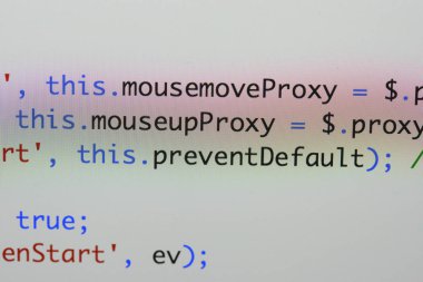 Gerçek Java komut dosyası kodu ekran geliştirmek. Programlama iş akışı abs